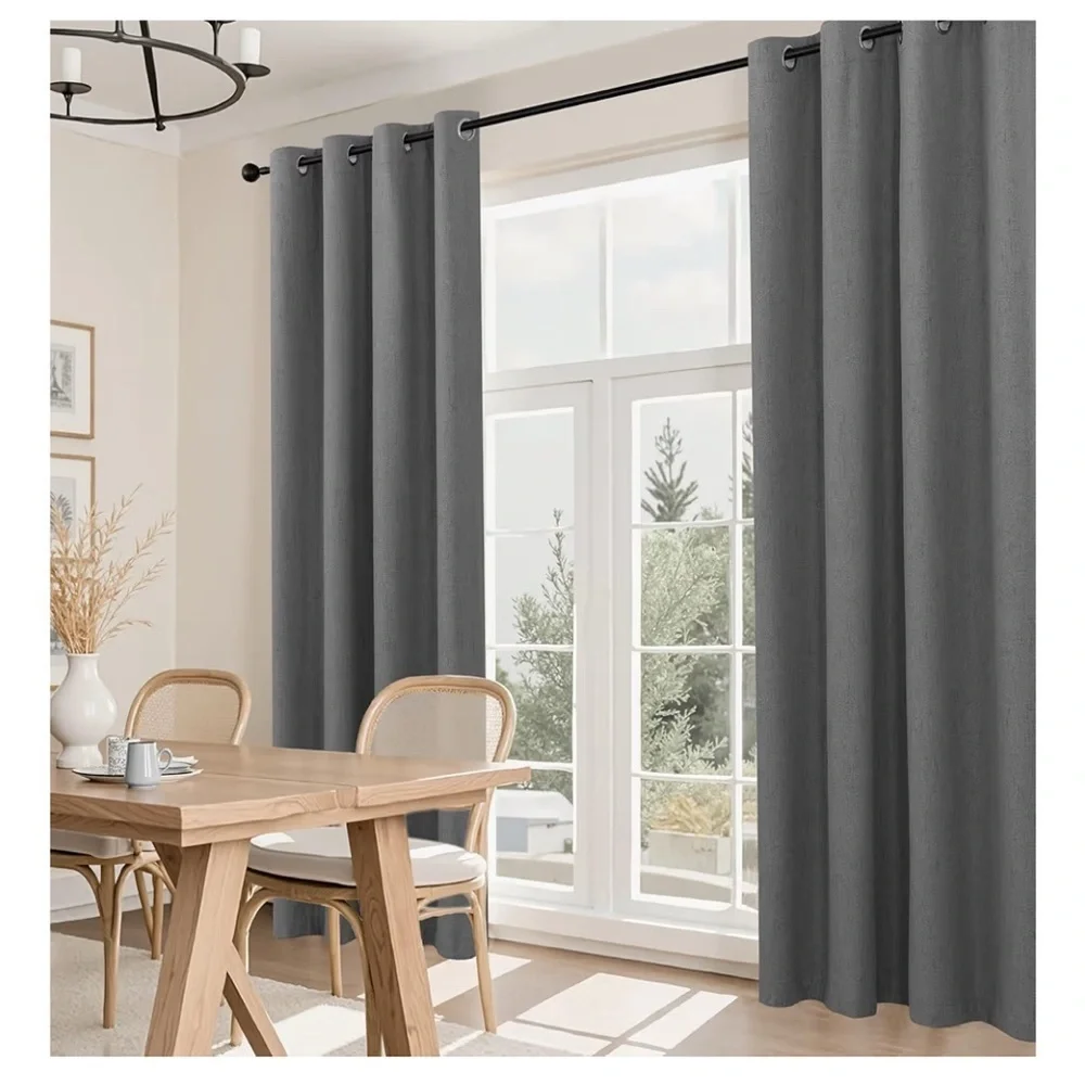 Elegant Gray Blackout Curtains 057